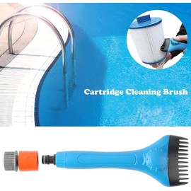 Wadoy Pool & Spa Filter Cartridge Cleaner Tool, Handheld Pool Filter Cleaning Tool Removes Debris and Dirt from Spa and Hot Tub Filters(with Adapter)