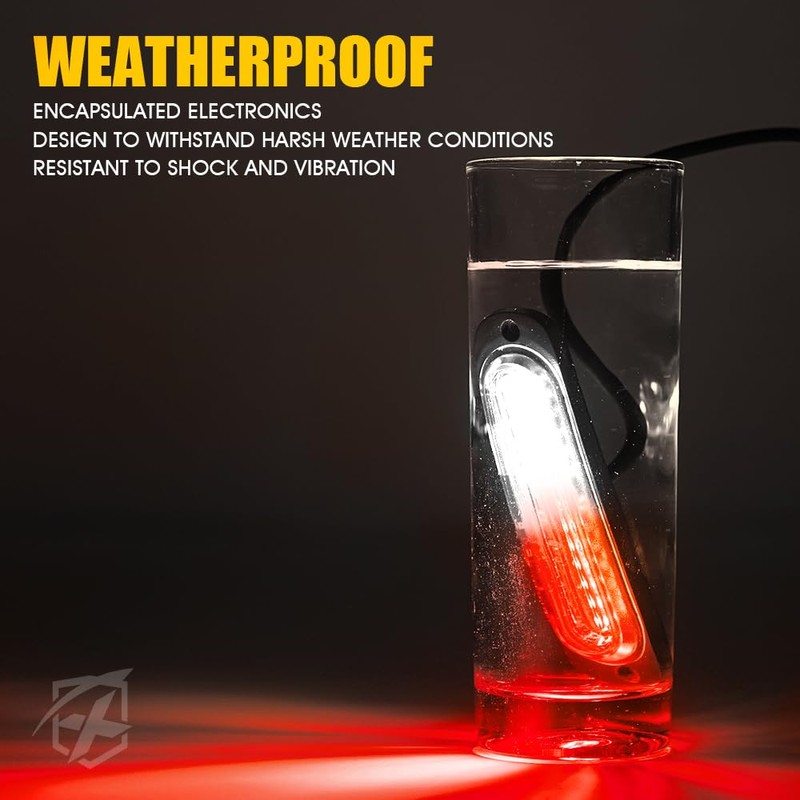 Xprite White Red LED Surface Mount Strobe Lights Kit, w/Control