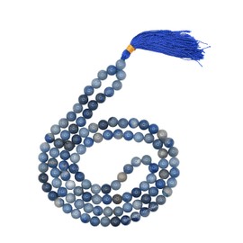 Amazing Gemstone Blue Aventurine Buddhist Prayer Beads Japa Mala with 108 Meditation Beads (Without Knots)