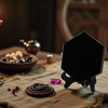 JIEXUAN Black Obsidian Scrying Mirror, Hexagonal Rhombus Obsidian Feng Shui