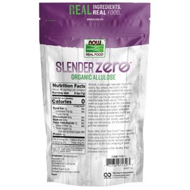 NOW Real Food, Slender Zero, Organic Allulose, Zero Calories, Sugar Substitute for Baking and Beverages, No Added Ingredients, Plant Based, 12 oz (340 g)