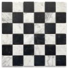 Stone Center Online C251XH Carrara White Black Marble Checkerboard Chess