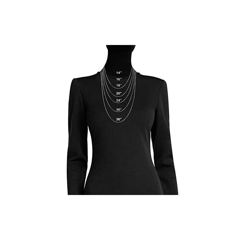 Collar de cadena de plata de ley de 1 mm,