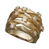 TSECIMGS Twisted Vine Ring Promise Ring Gold Twist Cross Zircon