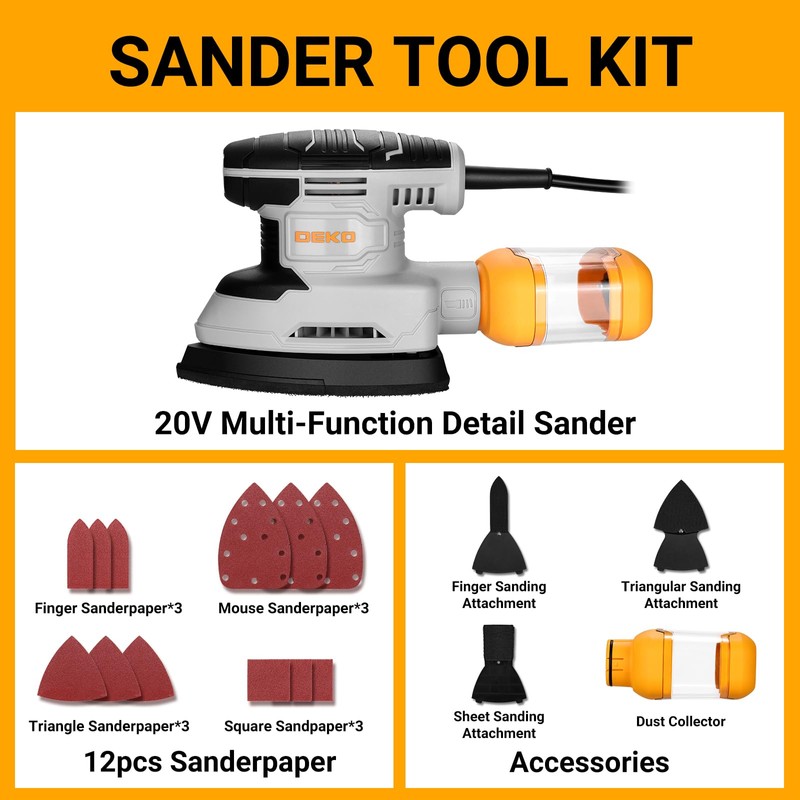 Detail Sander: DEKOPRO Multi-Function Mouse Sander Electric Sander Tool Corded