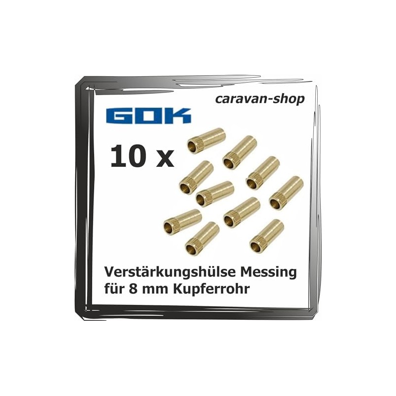 10 x Reinforcement Sleeve Brass for Gas Copper Pipe 8mm