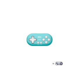 8BitDo Zero 2 Bluetooth Gamepad Key Chain Sized Mini Controller for Switch, Windows, Android, macOS with a Commemorative Brooch (Turquoise edition)