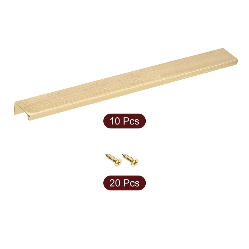 sourcing map Cabinet Finger Edge Pull, 10pcs 300mm/11.81 Aluminum Alloy