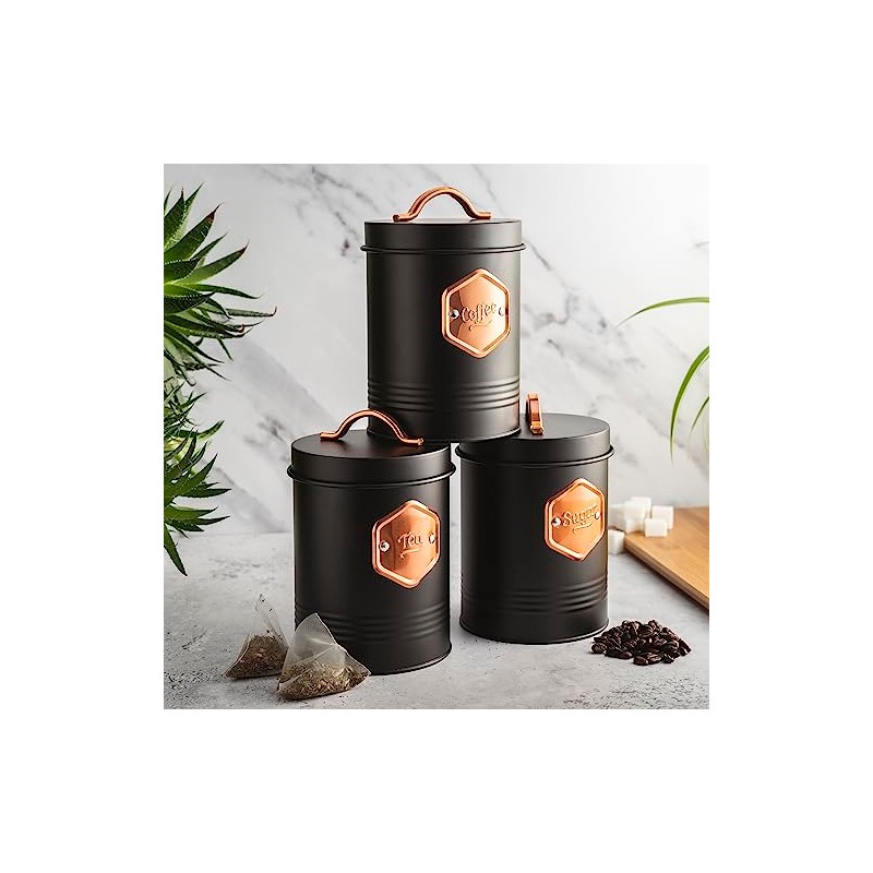 Cooks Professional 3 Piece Storage Canister Set | Labelled Containers