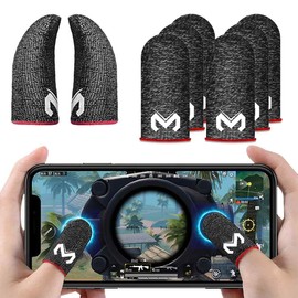 SIOPPKIK Pack of 8 Gaming Finger Sleeves - Particularly Comfortable & Stable Finger Sleeves as Unique Elastane Fibres - Includes Microfibre Cloth - Breathable