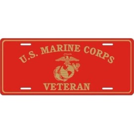 MARINE CORPS LOGO EGA VETERAN  USMC MILITARY COLOR METAL LICENSE PLATE USMC