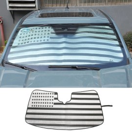 encar88_8 USA Flag Front Windshield Sunshade UV Block Visor Cover For Ford Maverick 22 up