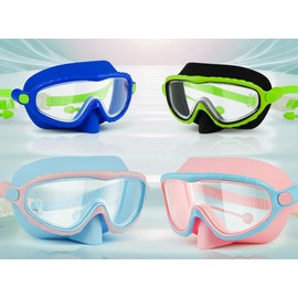 Kinder Taucherbrille Anti Choking Schwimmbrille Anti Beschlag Tauchmaske Jungen Mädchen Einstellbar Schwimmmaske mit Ohrstöpseln Anti-Leck Schnorchelmaske für 4-16 Jahre Kinder