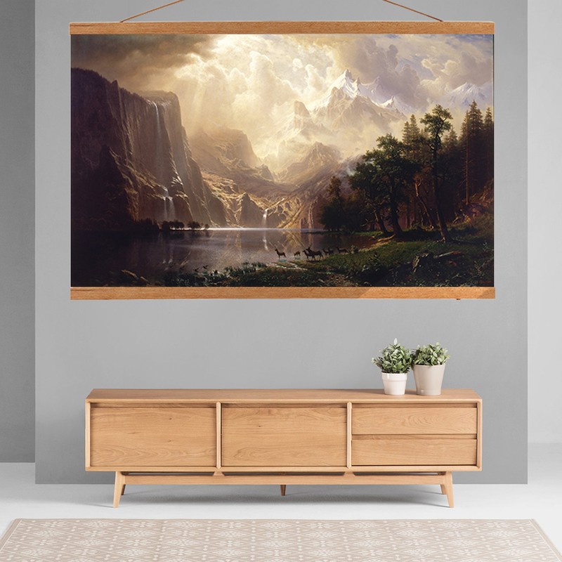 Modern Magnetic Wooden Photo Picture Frame DIY Poster Scroll Prints