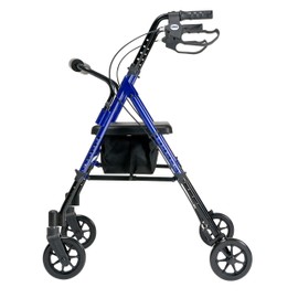 Lumex Set n' Go Rollator, Height-Adjustable, Rolling Walkers for Seniors with Seat, Blue