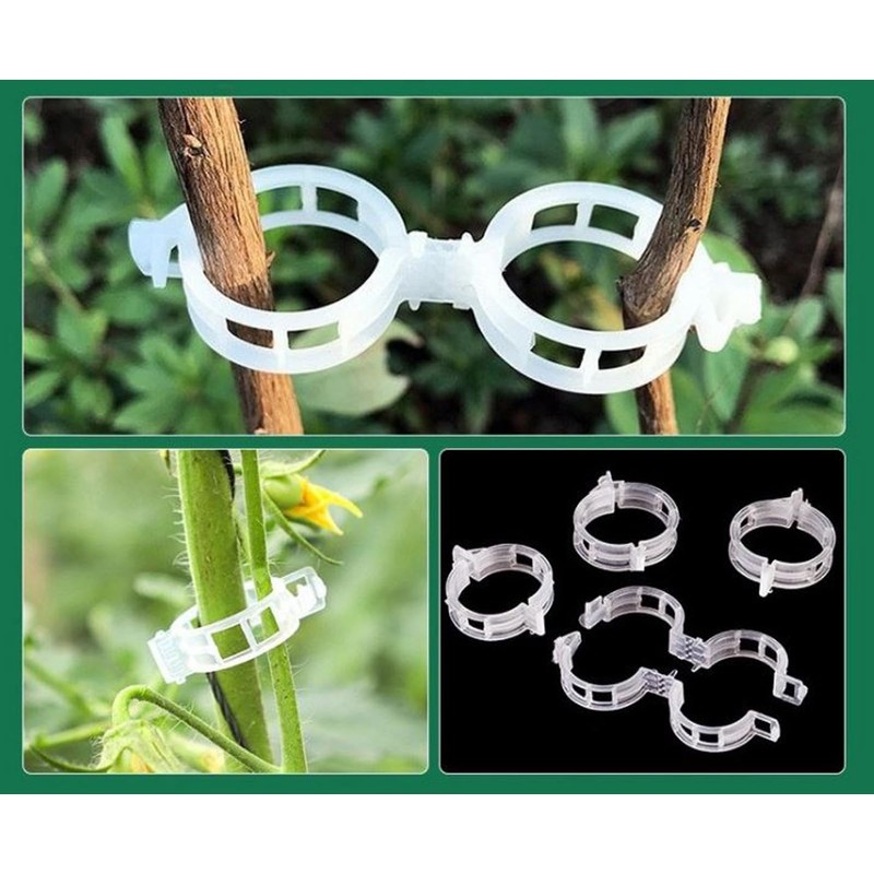 Tomato Clips, Plastic Trellis Clips Plant Support Clips, 100PCS Plant