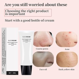 ANRUI CC Cream,Cc Cream Self Adjusting for Mature Skin Cream,Skin Tone Spf 43,Cc Only 30ml(natural color + ivory color), 1.05 Ounce (Pack of 2)