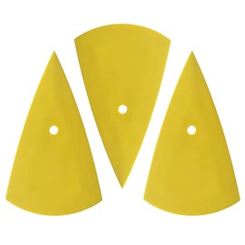 Car Sticker Wrapping Scraper 15.5 * 8.5cm Pointed End Contour Squeegee Glass Windshield Wiper Window Repair Tinted Tool (Round Yellow)