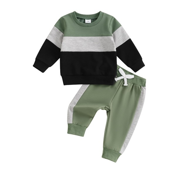 Geagodelia Toddler Baby Boy Spring Fall Outfit Clothes Contrast Color