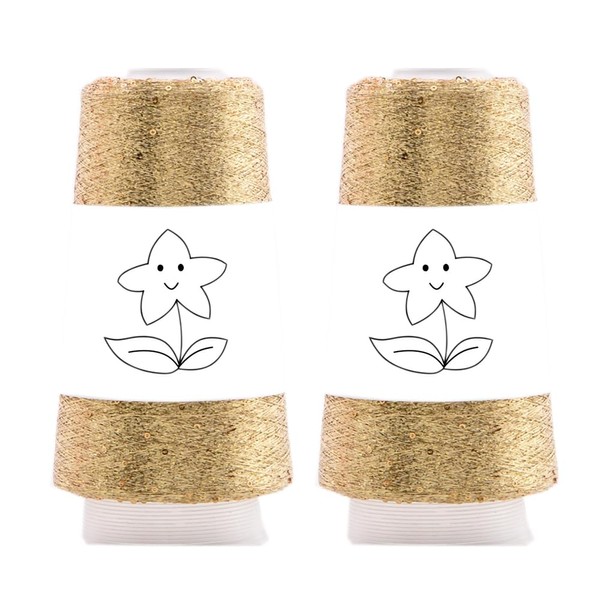 LONGJUN 2 Balls Accessory Lurex Yarn, Shining Glitter Metallic Knitting-in