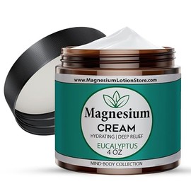Crema de Magnesio con Aroma A Eucalipto, Crema Tópica para Dormir, Calambres Y Dolor en Las Piernas, Relajación Muscular, Calmante, Suplemento Hidratante con Aceite de Coco, Man