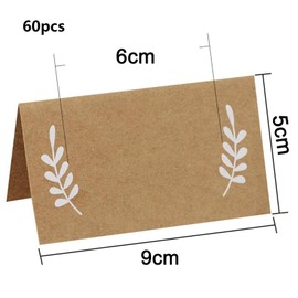 Pack of 60 Place Cards Wedding Place Cards Name Cards Kraft Paper Brown Place Cards Name Cards Wedding Place Cards Seat Cards for Wedding Parties Birthday Seating Arrangement