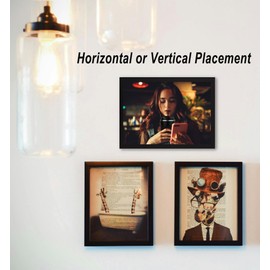 Picture Frame, Versatile Black Picture Frame with Safe Perspex Front & Wall Hanging Hooks- For Display, Landscape or Portrait Orientation, Wall-Mount & Desk Stand (Black, A4-3Pack)