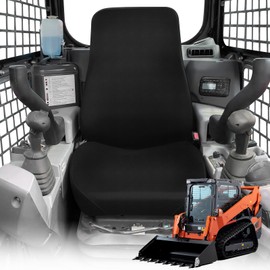 Kistrba Seat Cover Compatible with KUBOTA Models SVL 75-95.2 KUBOTA Skid Loader, KX0400, U48-5 Excavator, High Back Bucket, No Armrest Suspension Seat Exact Seat Covers, Black