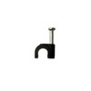 100 x Black Round Cable Clips with Nail Fixings K