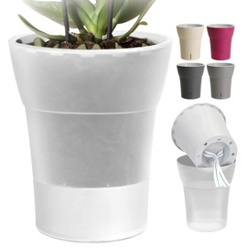 Happy Plants Orchid Pot D 14.7 cm Flower Pot with Integrated Water Level Indicator, Self-Watering Flower Pot with Wick, Self-Watering System for Orchids - Transparent, 2 Litres