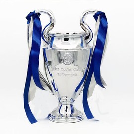 ZEIXITOO 6/12in Champions Trophy Soccer Trophy Sports Awards Cup Champions Trophy Replica Resins Football Cup Fans Souvenir with Colorful Ribbons (16cm/6in (no engrave))