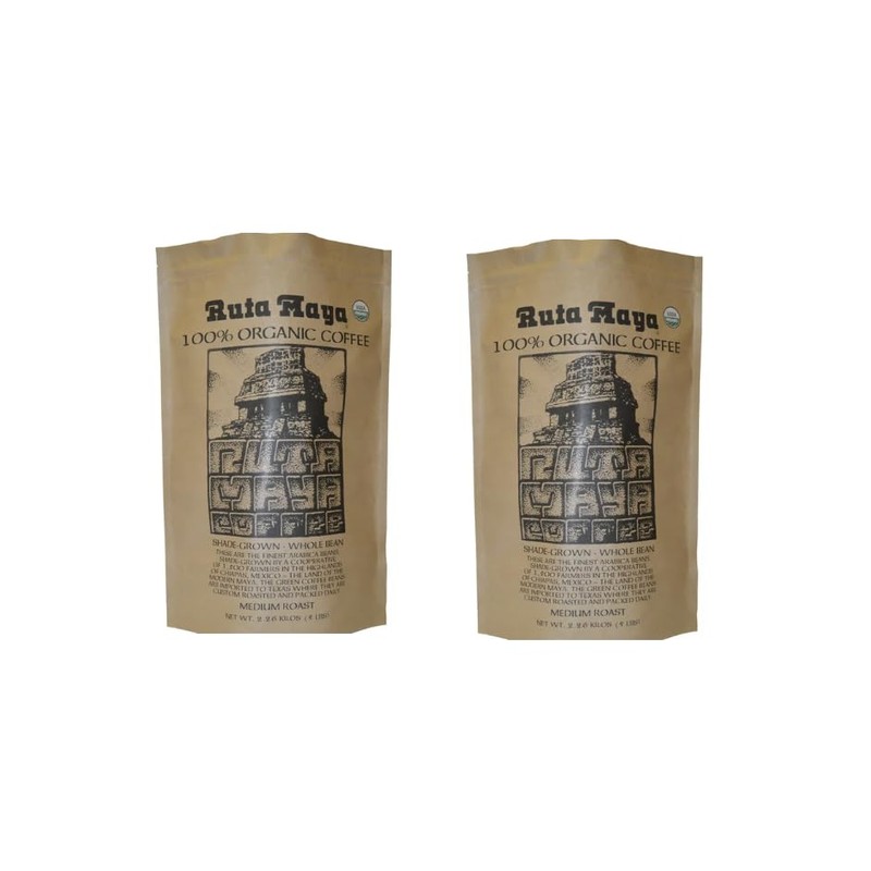 Ruta Maya Organic Medium Roast Whole Bean Coffee 2 Count