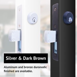 elox Storefront Swinging Narrow Stile Aluminum Door Mortise Deadbolt Lock, Swinging Deadbolt, Double Keyed Zinc Cylinder & 4 Keys, 1-1/8" Backset, in Aluminum Finish