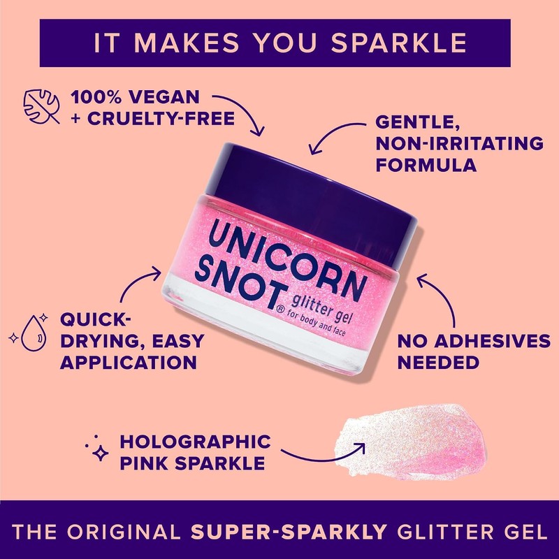 Unicorn Snot Glitter gel for body and face - pink