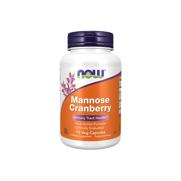 NOW Supplements, Mannose Cranberry, Dual Action Formula*, Clinically Evaluated, Urinary Tract Health*, 90 Veg Capsules