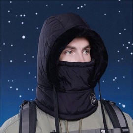 Winter Padded Hood Thermal Balaclava Neck Warmer Thermal Dark Gray/ONE