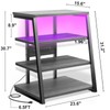 AV Media Stand with Outlets, Media Console with LED Lights,