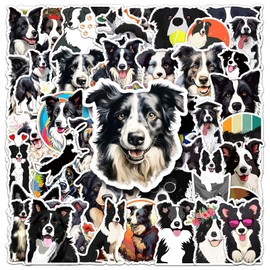 50 Packs Border Collie Stickers Water Bottles Laptop Phone Motorcycle Computer Guitar Skateboard Hydroflasks Canis Lupus Familiaris Vinyl Sticker Waterproof Aesthetic Trendy Decals for Teens Girls