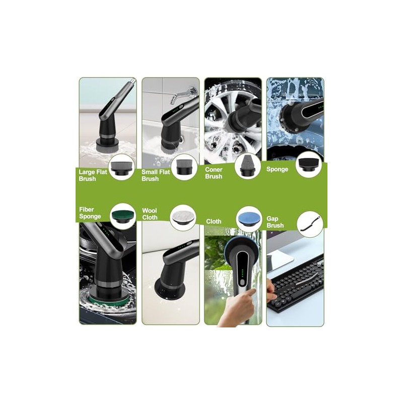 WKY-Electric Spin Scrubber - Upgraded 12-in-1 IPX7 Waterproof Shower Scrubber,