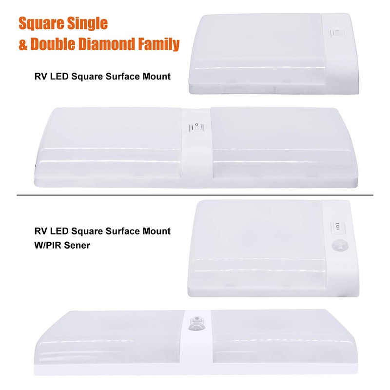 Facon 6 Pack LED RV Pancake Light Square Ceiling Dome