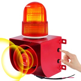 Saladulce 120dB Adjustable Loud Siren Alarm, Industrial Sound & Light Alarm - IP65 Waterproof Outdoor Siren for Factory, Warehouse, Tornado Warnings, and Residences