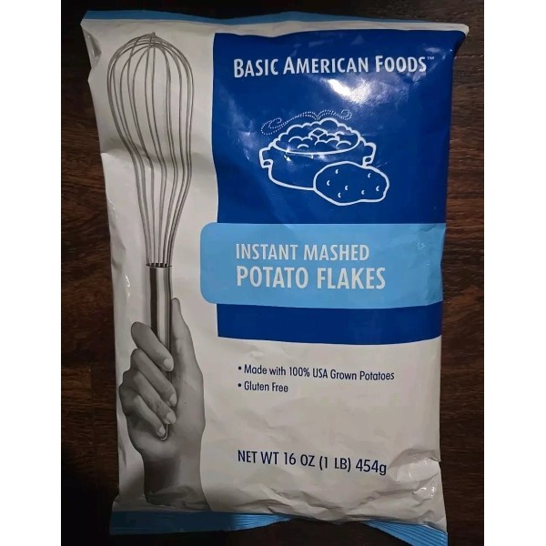Basic American Foods INSTANT MASHED POTATO FLAKES 1 LB Gluten