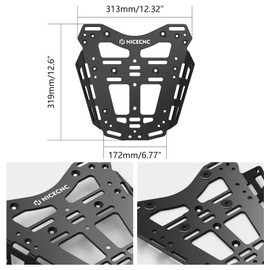 NICECNC Aluminum Motorcycle Rear Luggage Rack Compatible with Husqvana 901 Norden 2022 2023 2024, CNC Laser Cutting, 901 Norden Accessories, Black
