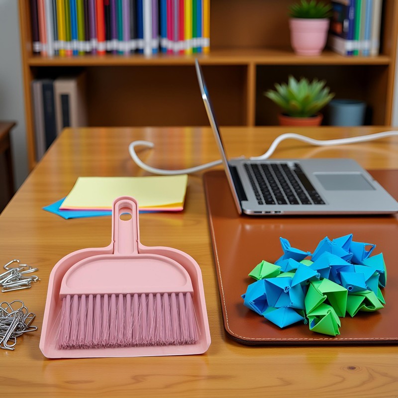Plastic Mini Broom and Dustpan,Mini Cleaning Brush with Dustpan Set