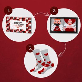 soxo Valentine's Day Men's Socks Lustinge Gifts For Men Cotton Gift Sock 40-45 1-2 Pairs, Cards 1 pair