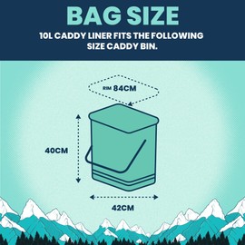 BEAST BIN BAGS, 6 Rolls of 16 x 10 Litre Bags (Total 96 Bags) - Certified Food Waste Bags made from Vegetable and Compostable Material - Extra Strong Compostable Drawstring Caddy Liners