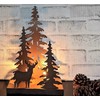 Rustic Metal Deer in The Forest Decorative Light Night Side