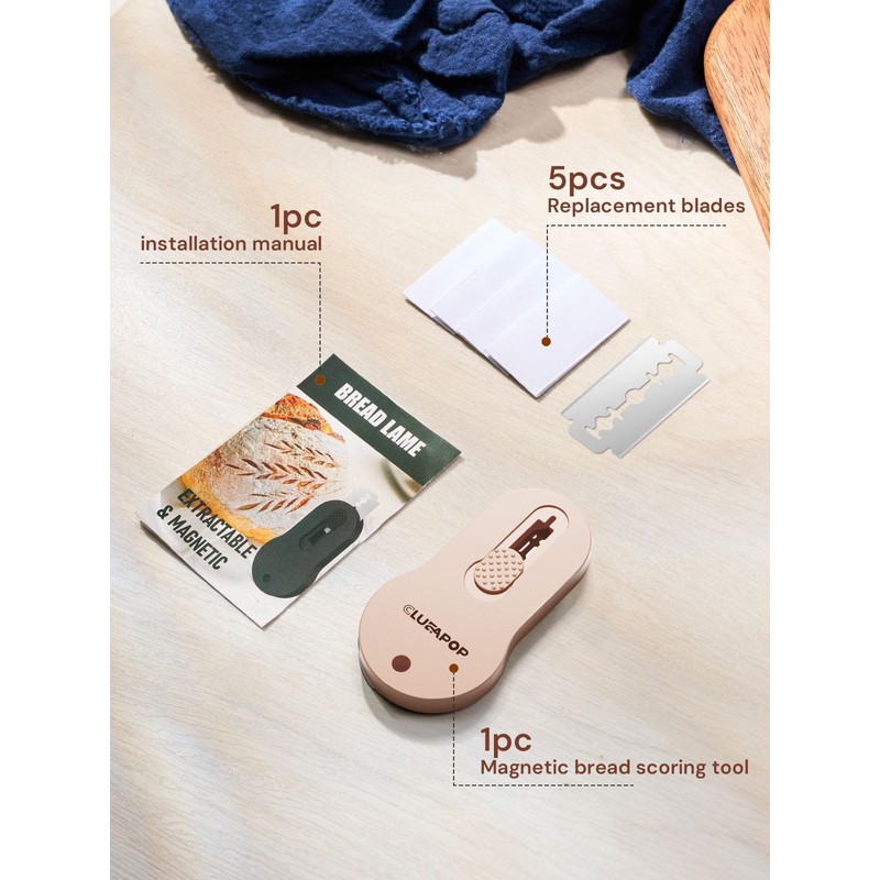 Bread Lame, Extractable & Magnetic Bread Lame Dough Scoring Tool