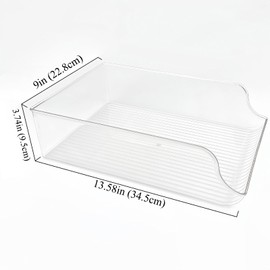 Neehows 2 Pack Water Bottle Organizer Storage for Refrigerator, Fridge Drink Organizer Water Bottle Holder Dispenser, Plastic Water Bottle Container Bin for Freezer Pantry Cabinet Kitchen -Clear