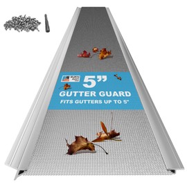 Gutter Guard Kit - 48FT (12 Pieces), Stainless Steel Mesh Gutter Guard, Fits 5-inch & Smaller Gutters, Heavy-Duty Aluminum Frame, Leaf Guard for Gutters, SmartPitch Technology, DIY-Friendly